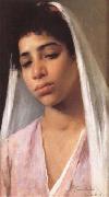 Franz Xaver Kosler Femme fellah egyptienne (mk32) Sweden oil painting artist